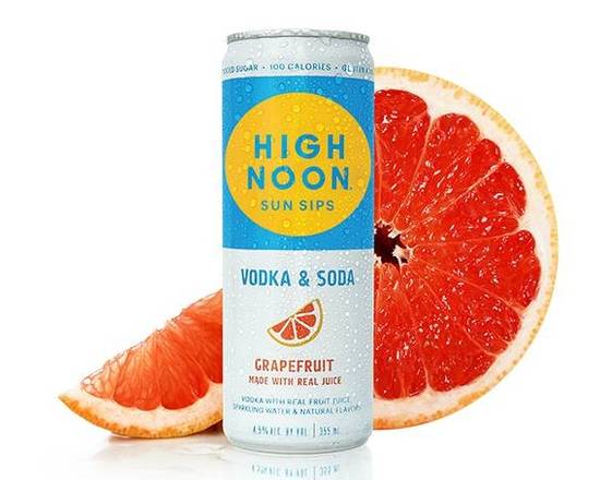 Order High Noon Hard Seltzer, Grapefruit (Vodka & Soda) 355ml-4Pk (4.5% ABV) food online from Golden Ox Liquors store, Saint Augustine on bringmethat.com