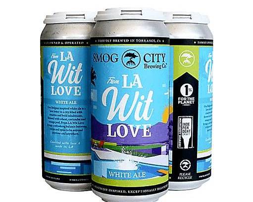 Order Smog City From LA Wit Love White ALE 4pk-16 oz(4.8% ABV) food online from Silver Liquor Market store, Los Angeles on bringmethat.com
