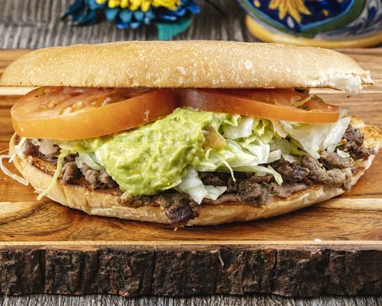 Order Carne Asada Torta food online from Casa Garcia store, Pico Rivera on bringmethat.com