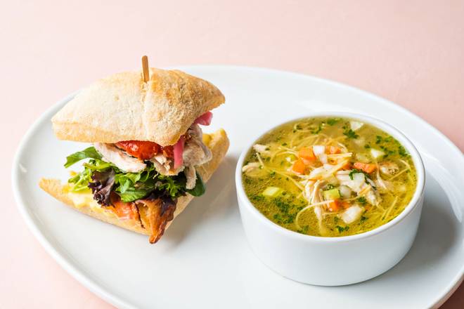 Order 1/2 Sandwich + Soup food online from Noble Bowl store, Long Beach on bringmethat.com