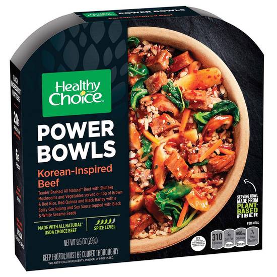 Order Healthy Choice Frozen Power Bowls Korean-Inspired Beef Meal 9.5oz food online from Everyday Needs by Gopuff store, St. Petersburg on bringmethat.com