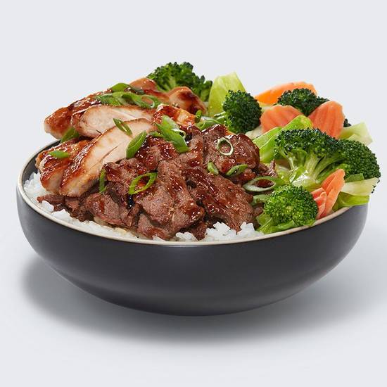 Order Chicken & Steak Veggie Bowl food online from Waba Grill store, Anaheim on bringmethat.com