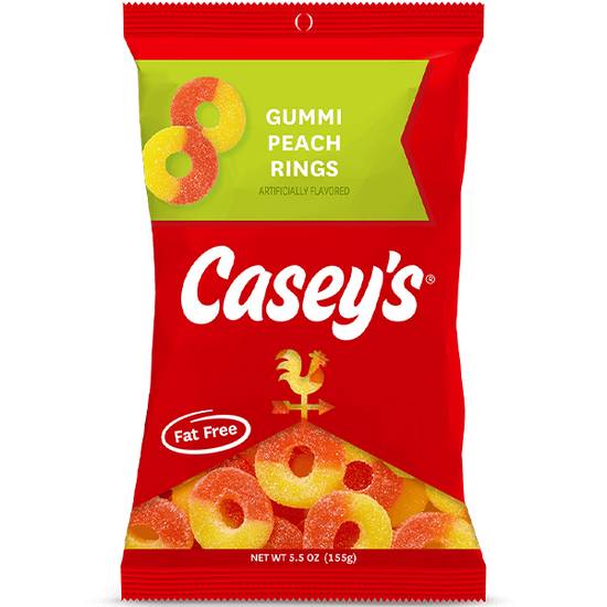 Order Casey's Gummi Peach Rings 5.5oz food online from Casey store, Carter Lake on bringmethat.com