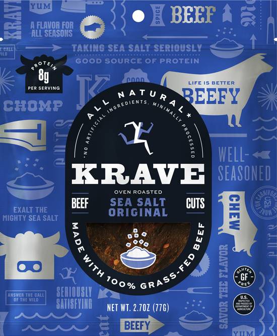 Order KRAVE Gourmet Beef Cuts, Sea Salt Flavor, 2.7 OZ food online from Cvs store, WAKEFIELD on bringmethat.com