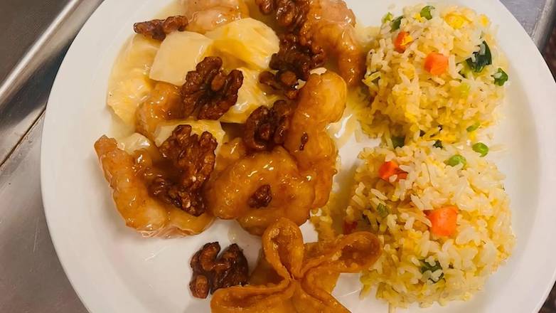 Order Lunch Walnuts & Pineapple Prawns food online from Kirin store, Santa Rosa on bringmethat.com