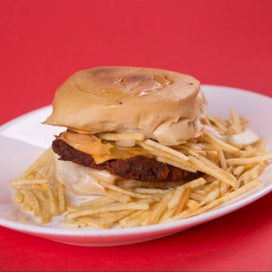 Order Frita Cubana con Queso Sandwich food online from La Cubanita Pizzeria Corp store, Hialeah Gardens on bringmethat.com