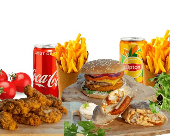 Formule Duo à partager+ Tenders🆓Offert 🧑🏼‍🤝‍🧑🏼🍗🍔🌮🍟🍟🥤🥤