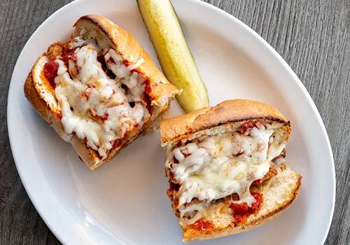Order Chicken Parmigiana Sub food online from Johnny New York Style Pizza store, Lawrenceville on bringmethat.com
