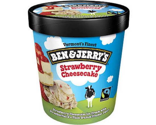 Order Ben & Jerry's Strawberry Cheesecake Pint food online from George's Market store, San Francisco on bringmethat.com