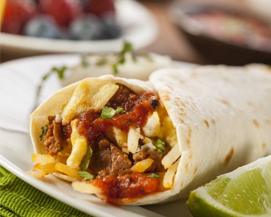 Order Al Pastor Breakfast Burrito food online from Mary Breakfast Burritos store, Woodland on bringmethat.com