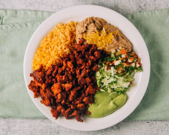 Order #4 - Adobada Plate (With Two Tortillas) food online from Betos Mexican Restaurant store, Salt Lake City on bringmethat.com