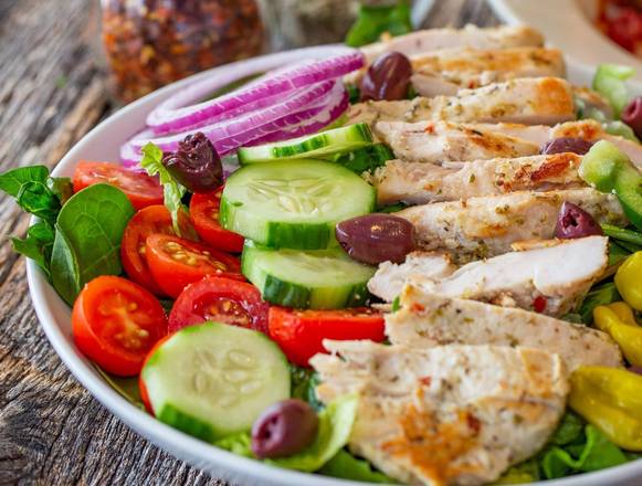 Order Grilled Chicken Salad food online from Manhattan Pizza store, Fairfax on bringmethat.com
