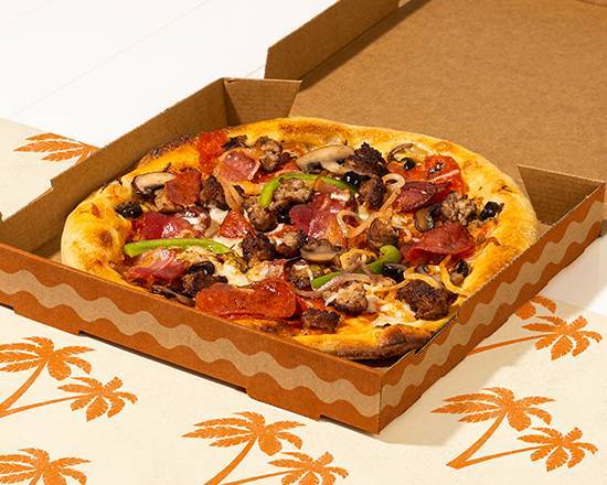 Order Meat Lovers Pizza food online from Groovy Island Pizza Co. store, South Bend on bringmethat.com