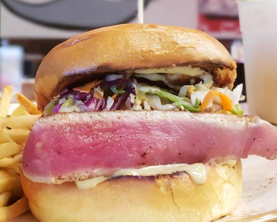 Order Ahi Burger food online from 9th Island Grill store, Henderson on bringmethat.com