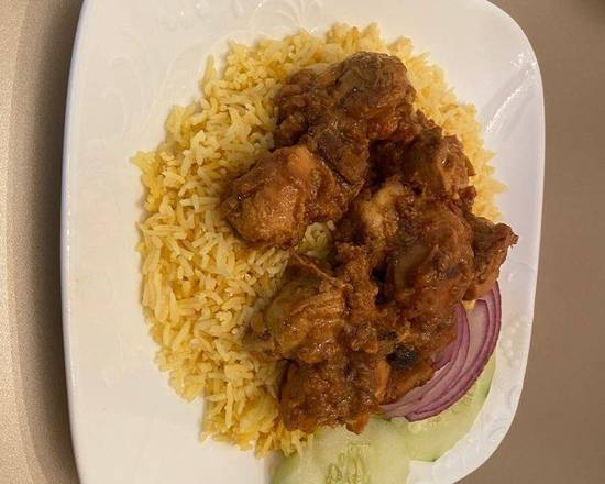Order Chicken Curry and Rice  food online from La La Gyros store, Tampa on bringmethat.com