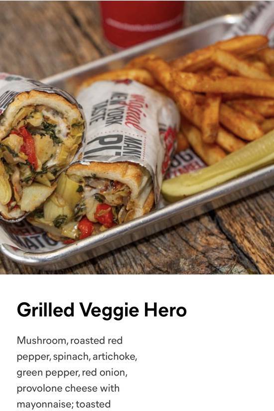 Order Grilled Veggie Hero food online from Manhattan Pizza store, Fairfax on bringmethat.com