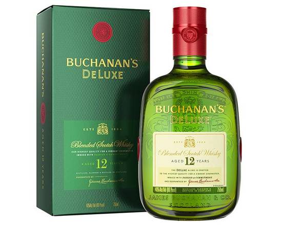 Order Buchanan's Deluxe 12 Year, 750mL whiskey (40.0% ABV) food online from Golden Ox Liquors store, Saint Augustine on bringmethat.com