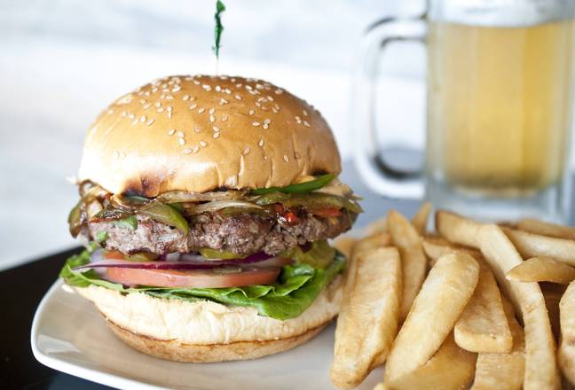 Order Jalapeno Burger (8 oz) food online from Saba's Grill & Wok store, Houston on bringmethat.com