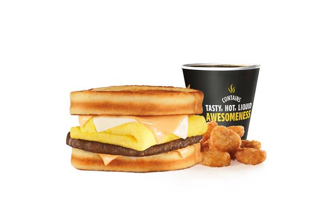 Order Grilled Cheese Breakfast Sandwich Combo food online from Carl Jr. store, Elk Grove on bringmethat.com