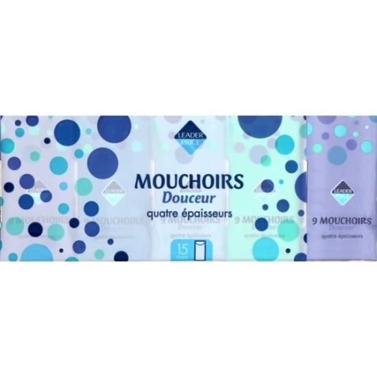 Mouchoirs blanc 15 etuis 9 lp