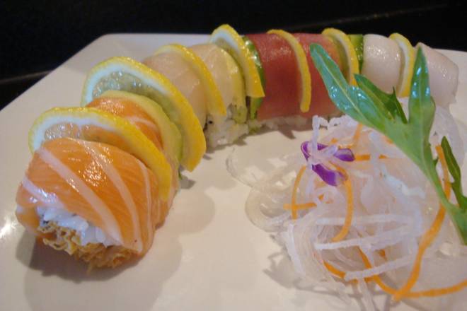 Order Rainbow Roll food online from Samurai Sushi store, Heathrow on bringmethat.com