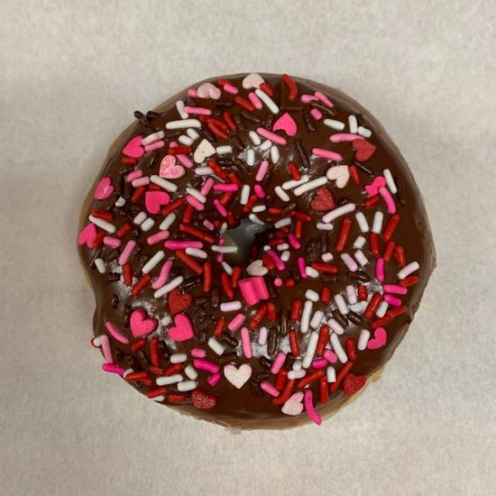 Order Chocolate Raised Valentine Sprinkles food online from Tasty Donuts store, West Hollywood on bringmethat.com
