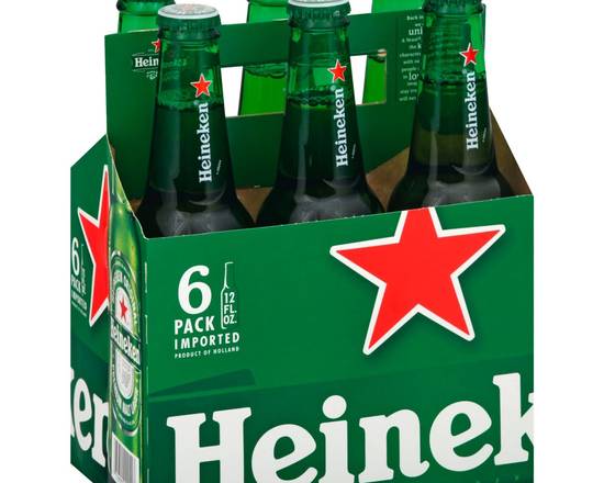 Order Heineken, 6pk-12oz bottle beer (5.0% ABV) food online from Golden Ox Liquors store, Saint Augustine on bringmethat.com