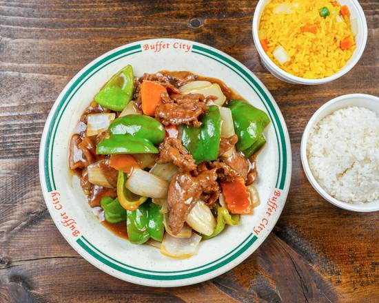 Order Pepper Steak with Onions  food online from Buffet City store, Tuscaloosa on bringmethat.com