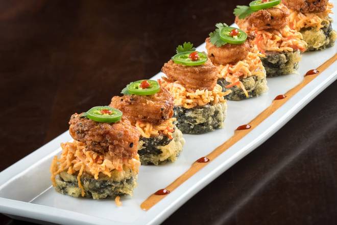 Order CHILI SHRIMP ROLL food online from Ikura Sushi Lounge store, Coral Gables on bringmethat.com