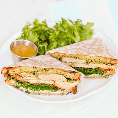 Order PESTO CHICKEN SANDWICH food online from Pura Vida store, Miami on bringmethat.com