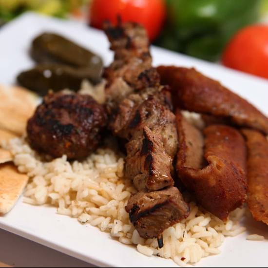 Order Combination Plate food online from Zorba Café store, Washington on bringmethat.com