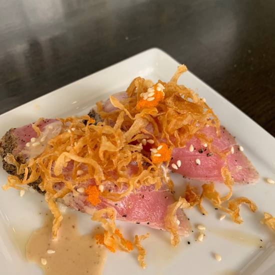 Order SRD Pepper Tuna  Nigiri food online from Yu-n-mi store, Beverly Hills on bringmethat.com