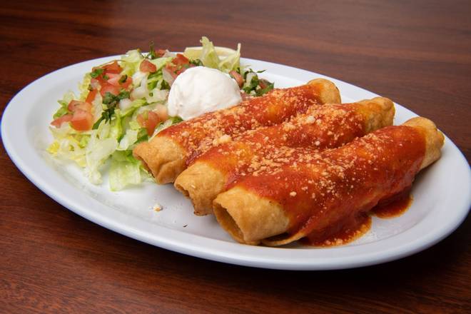 Order Tacos Dorados de Pollo food online from El Tipico Quetzal Cafeteria store, West Palm Beach on bringmethat.com