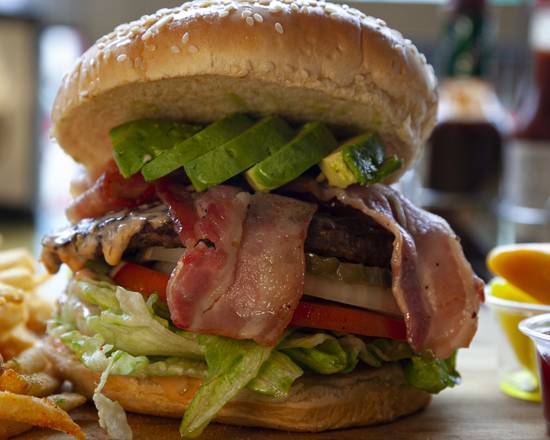 Order Avocado Bacon Burger food online from Tacos Plus store, Los Angeles on bringmethat.com