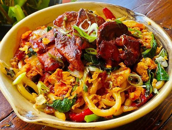 Order Bourbon Bacon Drunken Udon food online from Pinwheel Garden store, Jersey City on bringmethat.com
