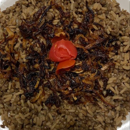 Order M'dardara Lentil Salad  food online from Mediterraneaneat All With Olive Oil store, Dallas on bringmethat.com