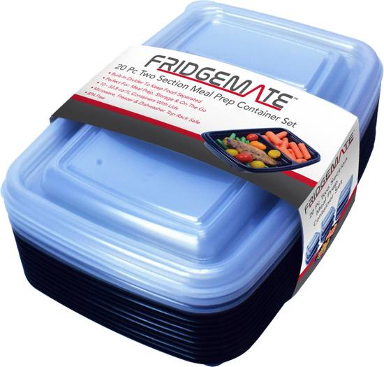 Order Fridgemate 2-Section Meal Prep Food Container Set 10ct food online from Everyday Needs by Gopuff store, Tampa on bringmethat.com