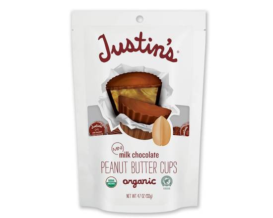 Order Mini Milk Chocolate Peanut Butter Cups (Justin's) food online from Organico store, Los Angeles on bringmethat.com