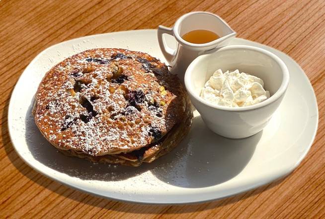 Order Oat Milk Blueberry Pancakes food online from Silver Diner store, Falls Church on bringmethat.com