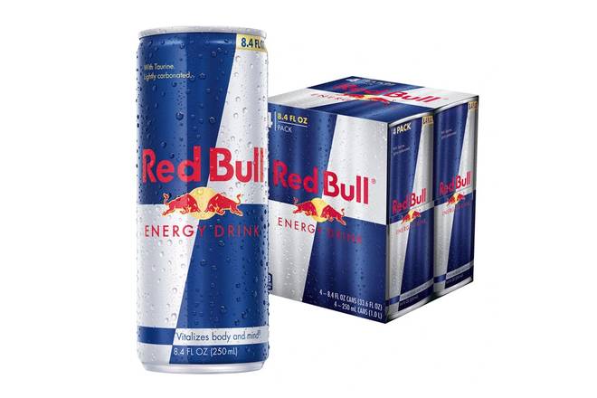 Order Red Bull 4 Pack food online from Lazy Dog Restaurant & Bar store, Boca Raton on bringmethat.com