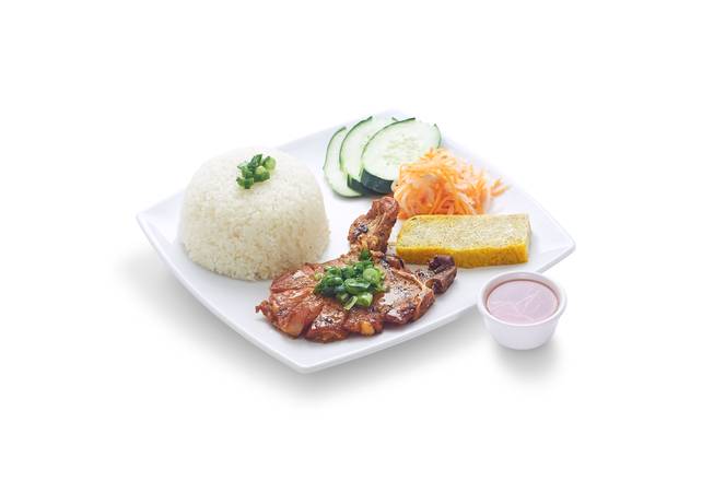 Order Steamed Crush Rice with Pork (Cơm Tấm Sườn Chả) food online from Pho Hai Duong store, Annandale on bringmethat.com