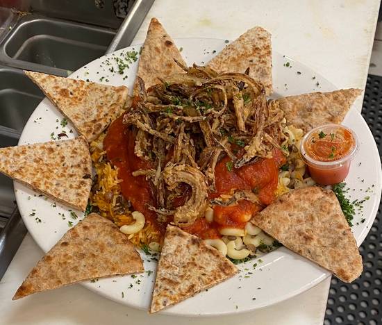 Order Koshari Platter food online from Habeeb Grill By Pita Grill And Creperie store, Franklin on bringmethat.com