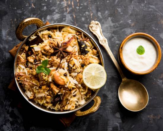 Order Goat Dum Biryani food online from Bhabi Indian Restaurant store, Fremont on bringmethat.com