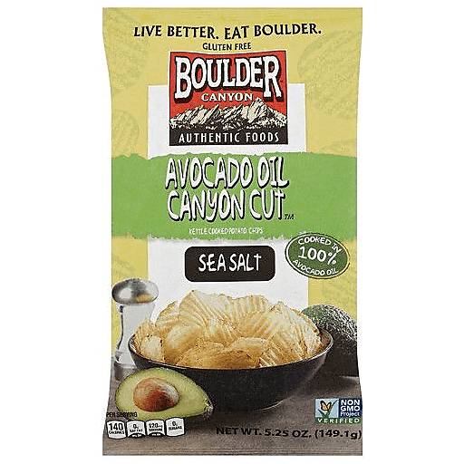 Order Boulder Canyon Avocado Oil Kettle Chips with Sea Salt (5.25 OZ) 123289 food online from Bevmo! store, Albany on bringmethat.com
