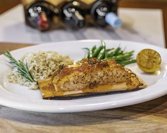 Order Cedar Plank Roasted Salmon food online from Stonewood Grill & Tavern store, Heathrow on bringmethat.com