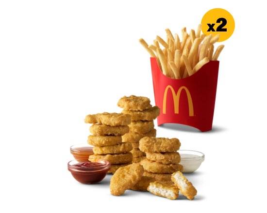 Order 20 McNuggets & 2 Medium Fries food online from Mcdonald's® store, Sunrise on bringmethat.com