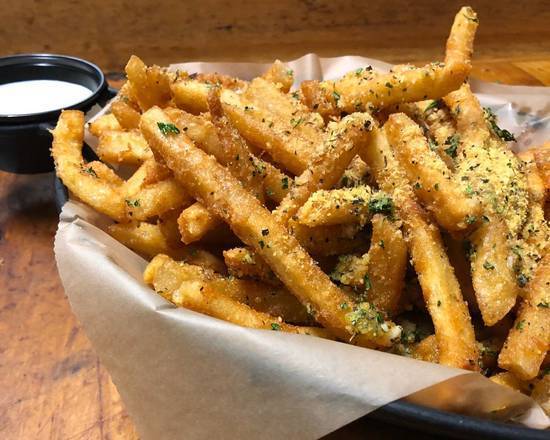 Order Go “Garlic Parm” Fries food online from Selma Chicago Pizzeria store, Rancho Santa Margarita on bringmethat.com