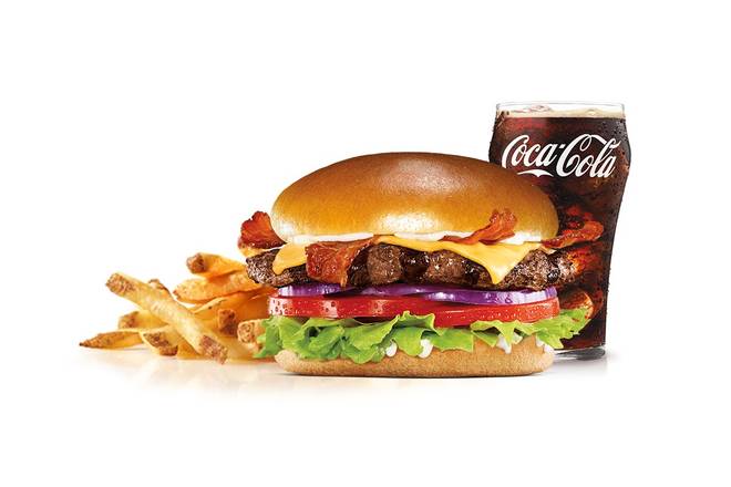 Order Bacon & Cheese Angus Burger Combo food online from Hardee's 1333 store, Carolina Beach on bringmethat.com