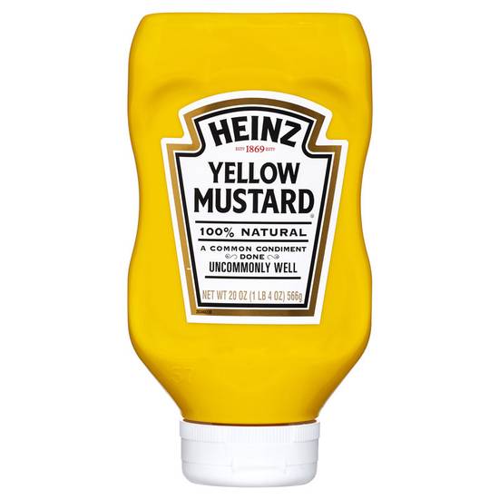 Order Heinz 100% Natural Yellow Mustard 20oz food online from Everyday Needs by Gopuff store, Tampa on bringmethat.com