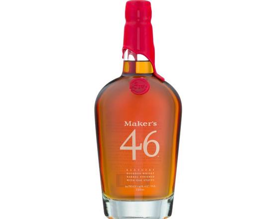 Order Maker's Mark 46, 750mL bourbon (47.0% ABV) food online from Woodbury Wine & Spirits store, ORLANDO on bringmethat.com